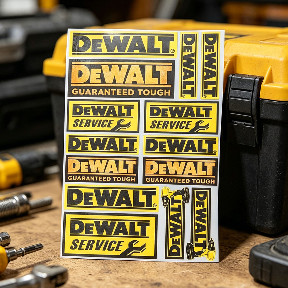 DeWalt Logo Vinyl Reflektieren – Workshop Tools Logo Bewertung und Preis
